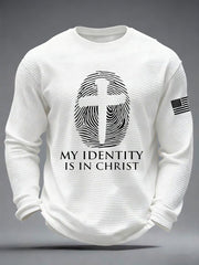Men's  "My Identity Is In Christ" Waffle Long Sleeve T-Shirt