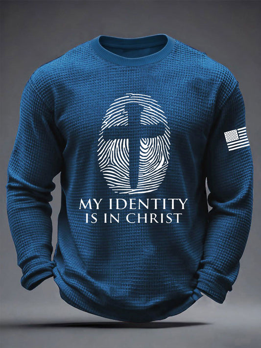 Men's  "My Identity Is In Christ" Waffle Long Sleeve T-Shirt