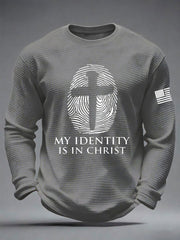 Men's  "My Identity Is In Christ" Waffle Long Sleeve T-Shirt