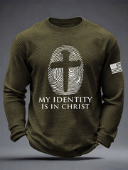 Men's  "My Identity Is In Christ" Waffle Long Sleeve T-Shirt