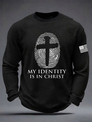 Men's  "My Identity Is In Christ" Waffle Long Sleeve T-Shirt