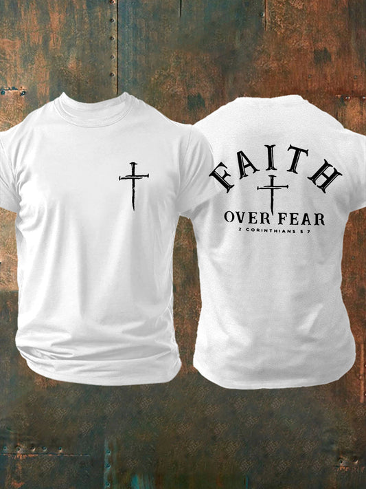 Men's Faith Over Fear Cross Short Sleeve T-shirt