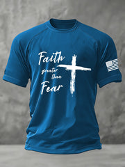 Men's Faith Greater Than Fear  Cross Short Sleeve t-shirt