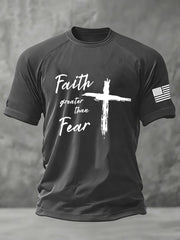 Men's Faith Greater Than Fear  Cross Short Sleeve t-shirt