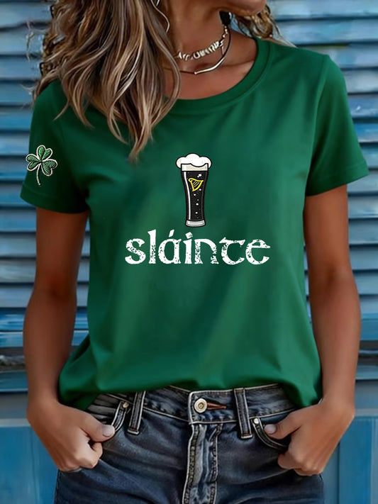 Women's St. Patrick's Day Shamrock Art Short-Sleeve T-Shirt