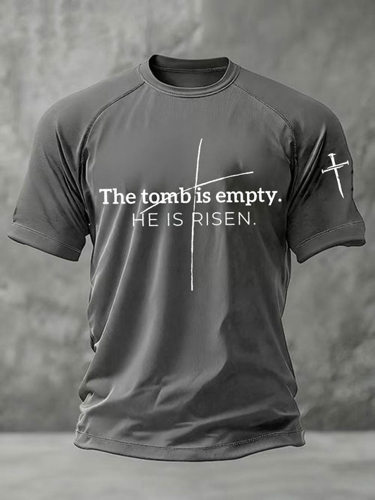 Men's 'He Is Risen' Printed Casual T-Shirt