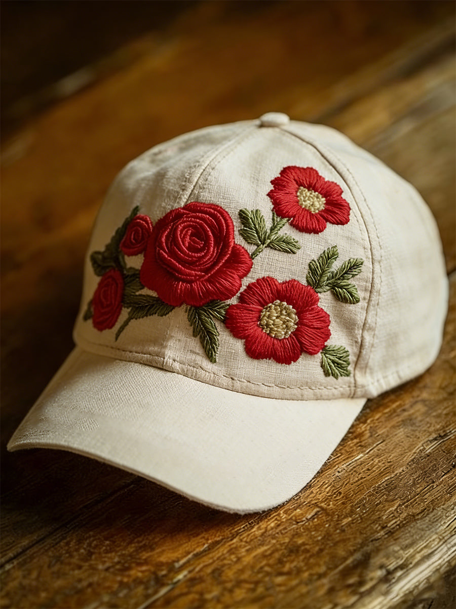 Unisex Retro Plants Flowers Art Print Hat