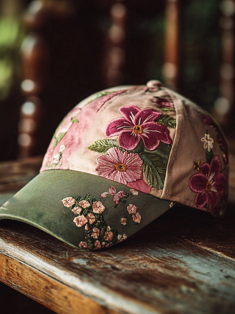 Unisex Retro Plants Flowers Art Print Hat