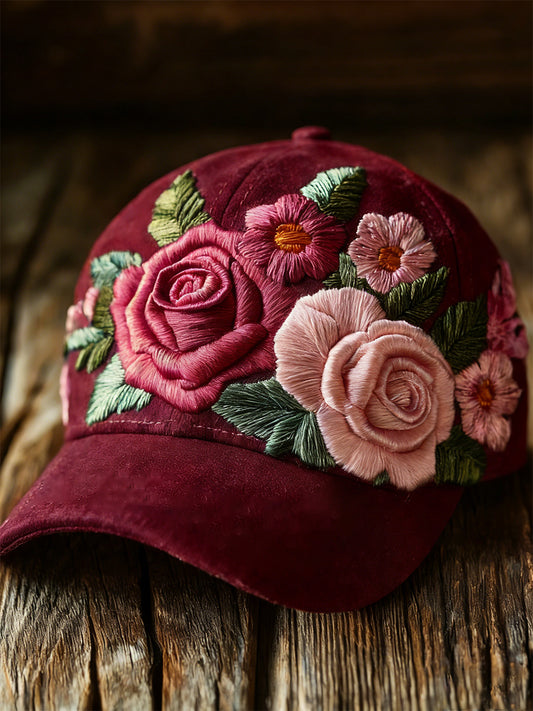 Unisex Retro Plants Flowers Art Print Hat