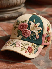 Unisex Retro Plants Flowers Art Print Hat