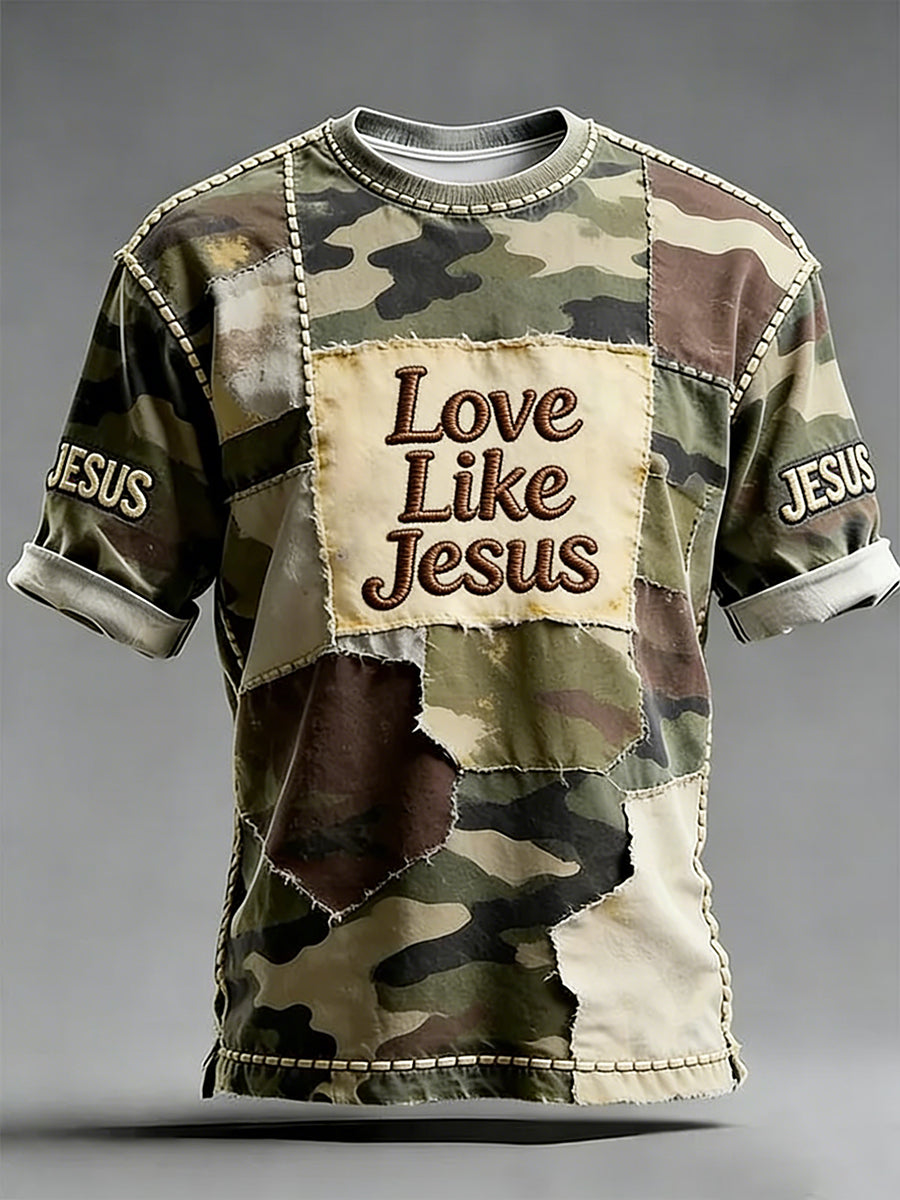 Men's Love Like Jesus Print Short Sleeve T-shirt