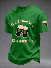 Men's St. Patrick's Day Good Time For A Guinness Print Casual Tee