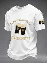 Men's St. Patrick's Day Good Time For A Guinness Print Casual Tee