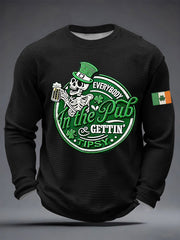 Men's St. Patrick's Day Everybody In The Pub Gettin’ Tipsy Waffle Long Sleeve T-Shirt