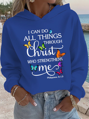 Women's I Can Do All Things Through Christ Who Strengthens Me Faith Regular Sweatshirt