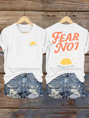 Women's Fear No1 Faith Print short-sleeved T-shirt