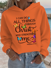 Women's I Can Do All Things Through Christ Who Strengthens Me Faith Regular Sweatshirt