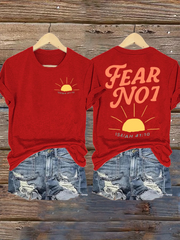 Women's Fear No1 Faith Print short-sleeved T-shirt