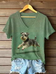 Women's Schnauzer Print Casual T-Shirt
