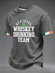 Men's St. Patrick's Day Official Whiskey Drinking Team Printed T-shirt