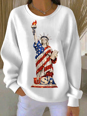 Women's USA Inspired Rhinestone Pattern Sweatshirt