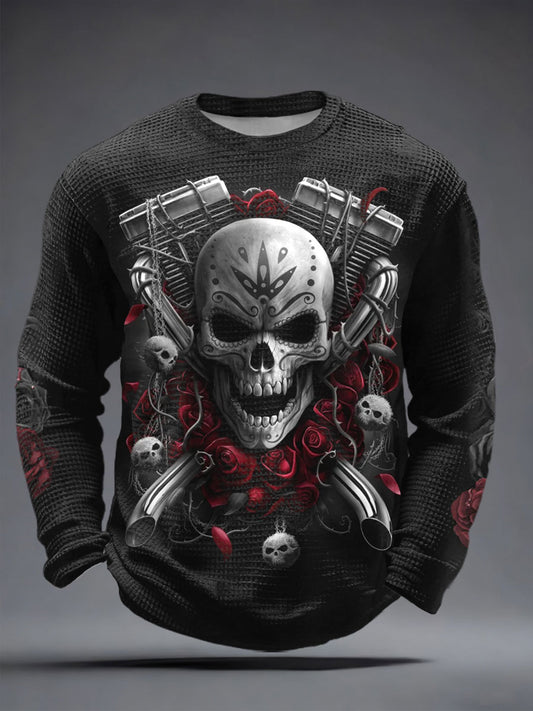 Men's Rock Heavy Metal Print Waffle T-Shirts
