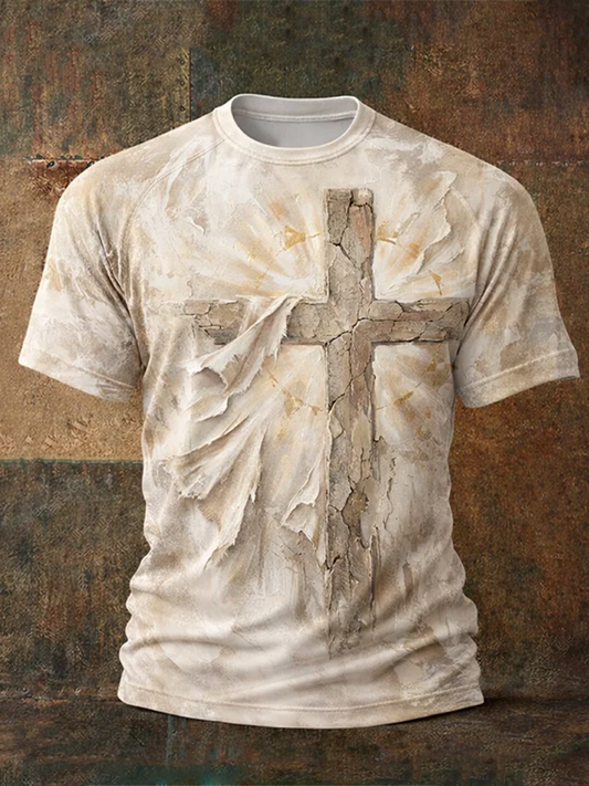 Men's Faith Cross Print short sleeve t-shirt