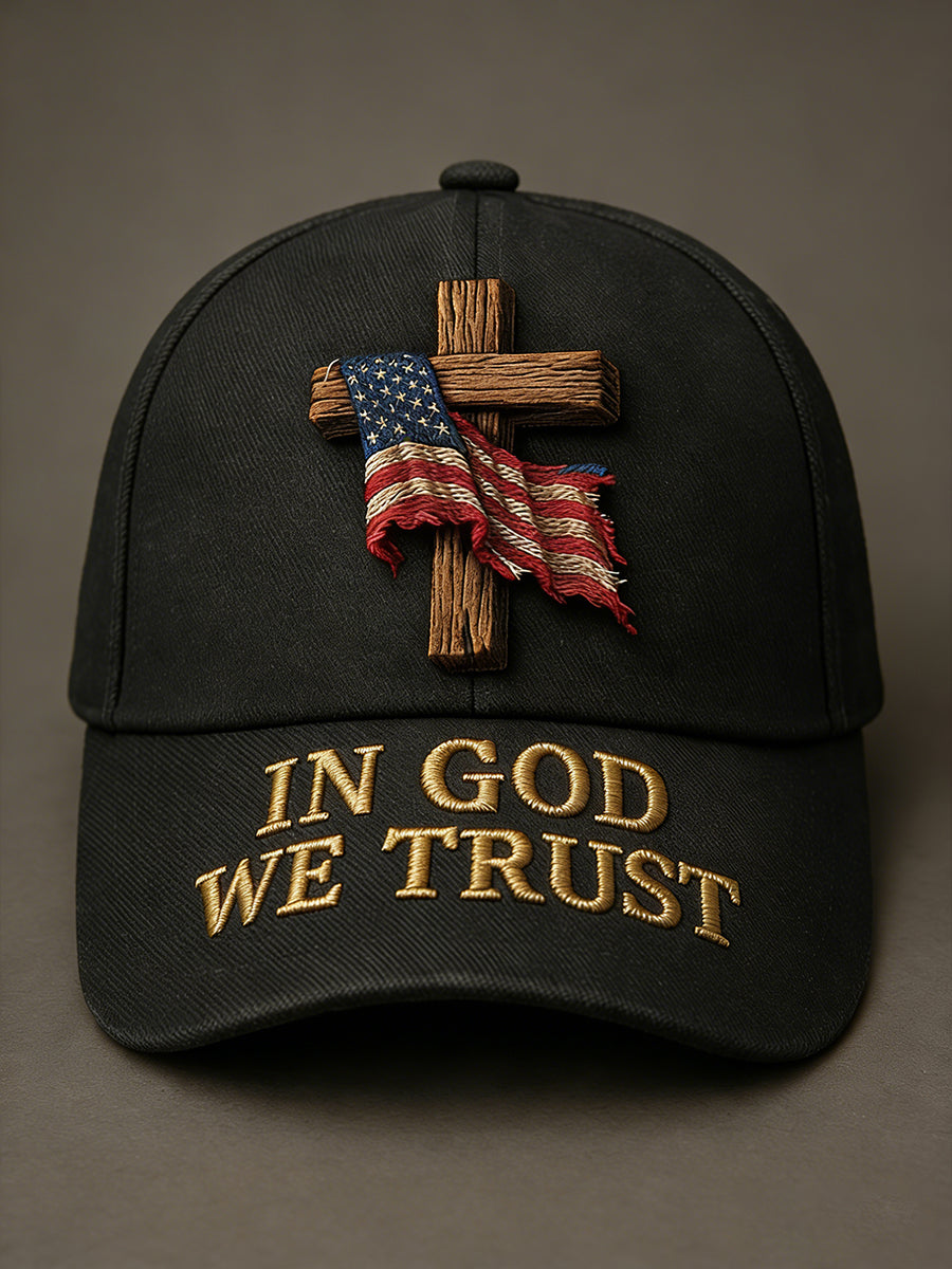 Unisex Christian In God We Trust Cross Print Hat