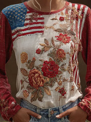 Women's American long-sleeve T-shirt