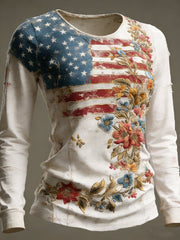 Women's American long-sleeve T-shirt