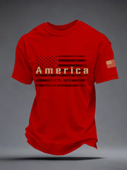 Men's America Flag Print Vintage T-Shirt