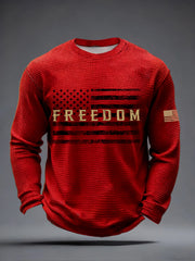 Men's America Freedom Print Waffle Long Sleeve T-Shirt