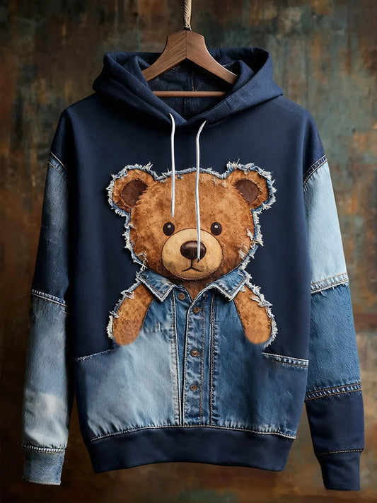 Men's Retro Animal Oversized Drop-Shoulder Hoodie