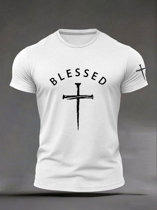 Men's Blessed Print Casual T-Shirt