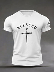 Men's Blessed Print Casual T-Shirt