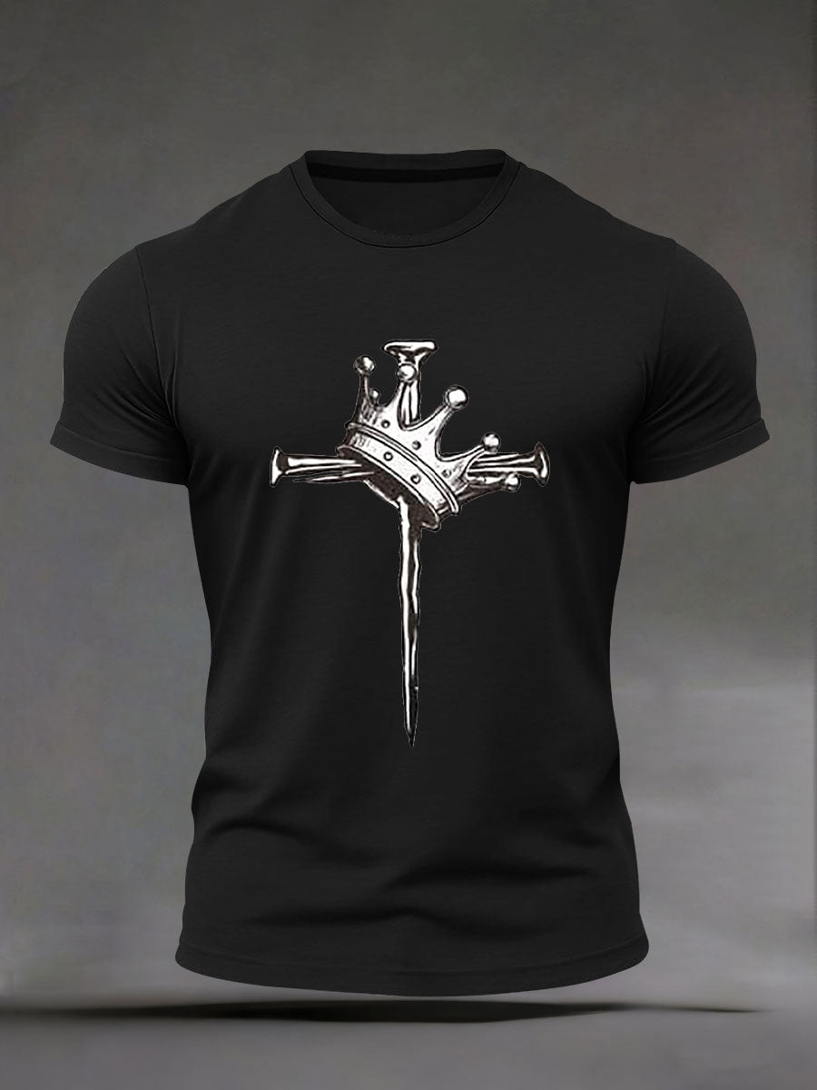Men's Cross Print Casual T-Shirt