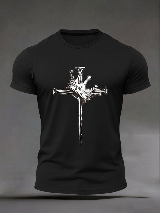 Men's Cross Print Casual T-Shirt