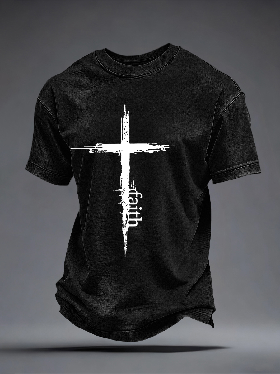 Men's Faith Print Casual T-Shirt