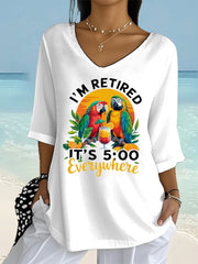 Women's I'm Retired Long Sleeve Printed Shirt