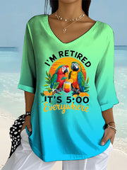 Women's I'm Retired Long Sleeve Printed Shirt