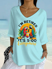 Women's I'm Retired Long Sleeve Printed Shirt
