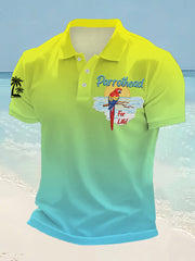 Men's Parrothead For Life Print Casual Polo