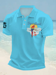 Men's Parrothead For Life Print Casual Polo