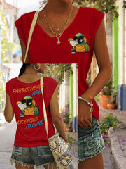 Women's Parrotheads Are Licensed to Chill Print Casual Sleeveless Tee