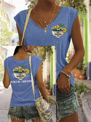 Women's If There's A Heaven For Me, I'm Sure It Has A Beach Attached Print Casual Sleeveless Tee