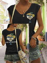 Women's If There's A Heaven For Me, I'm Sure It Has A Beach Attached Print Casual Sleeveless Tee