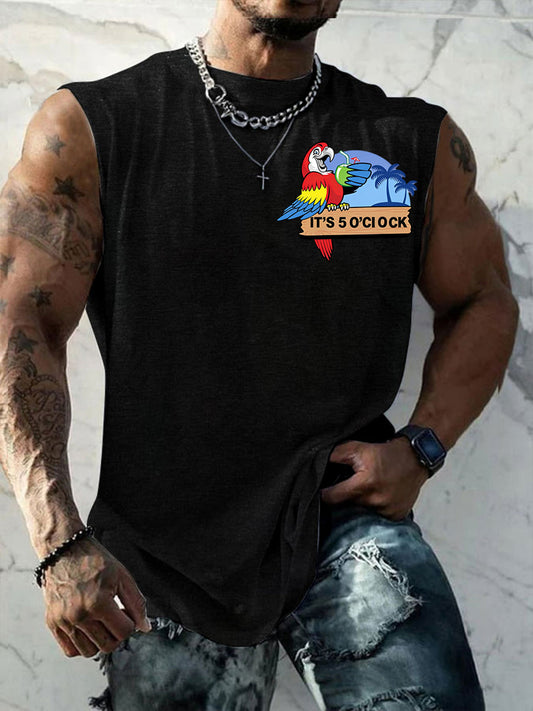 Men's I‘m Retired It‘s 5 O'clock Everywhere Parrot Casual Tank Top