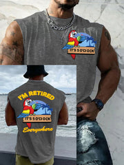 Men's I‘m Retired It‘s 5 O'clock Everywhere Parrot Casual Tank Top