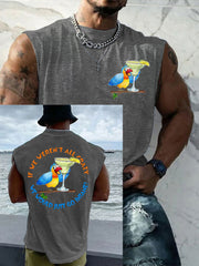 Men's If We Weren't All Crazy We Would Go Insane Parrot Print Casual Tank Top