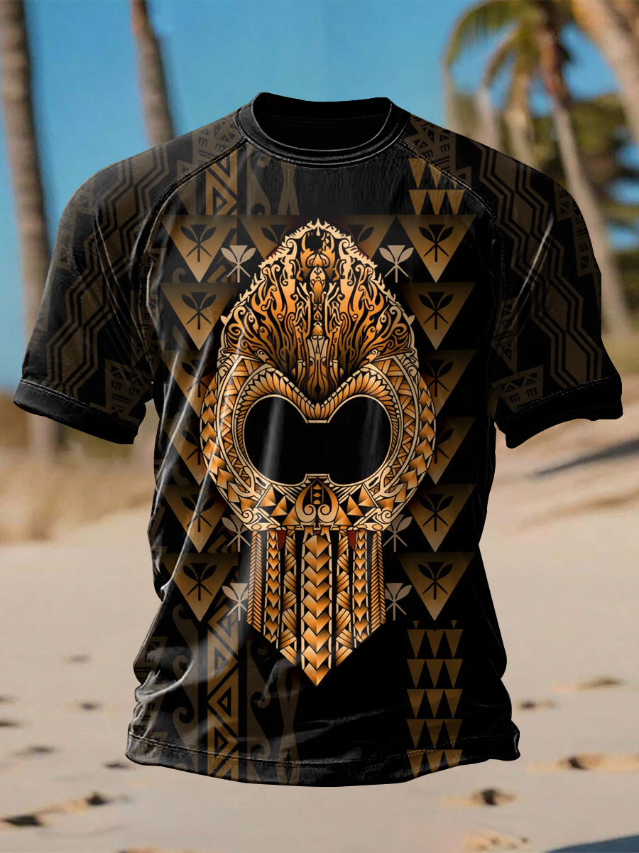 Men's Hawaii Ikaika Warrior Printed Casual short sleeves t-shirt